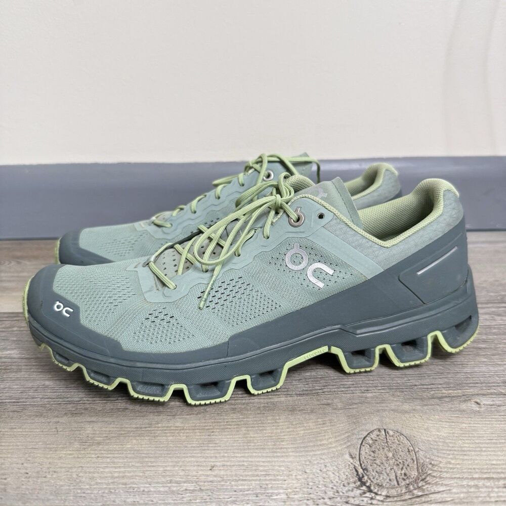 ON CLOUDVENTURE Running Shoes Sneaker Green Gray Women’s Size 10 Cloudtec - Picture 8 of 9